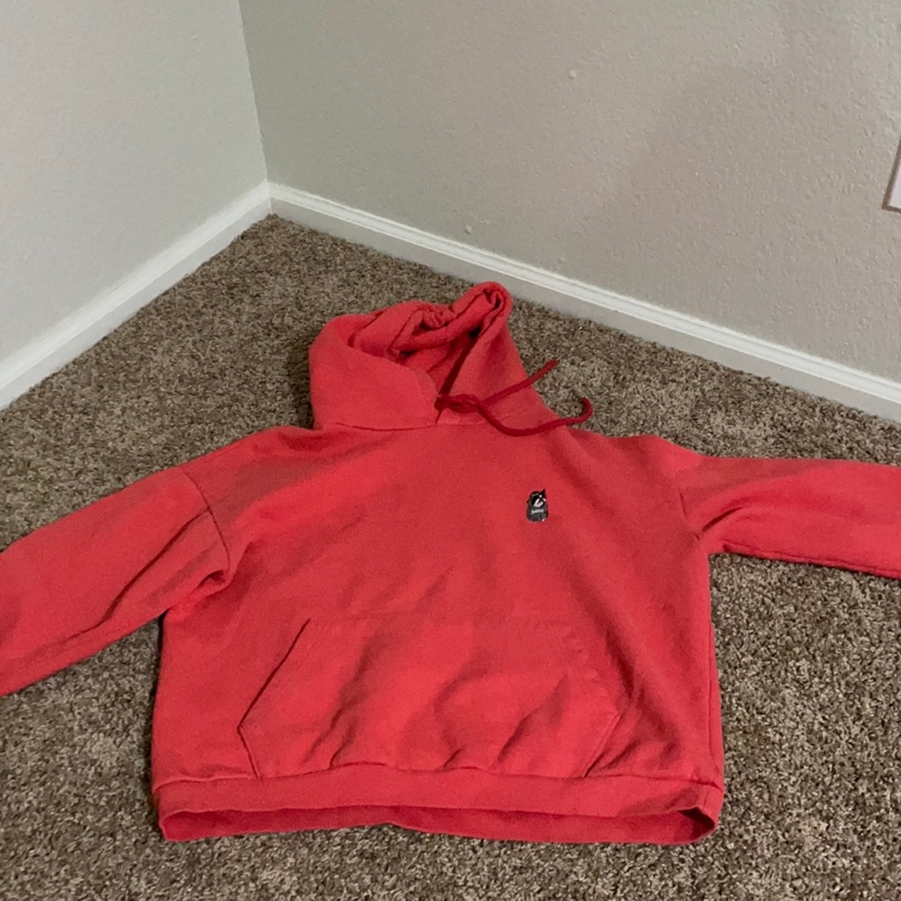 Red hoodie w pug